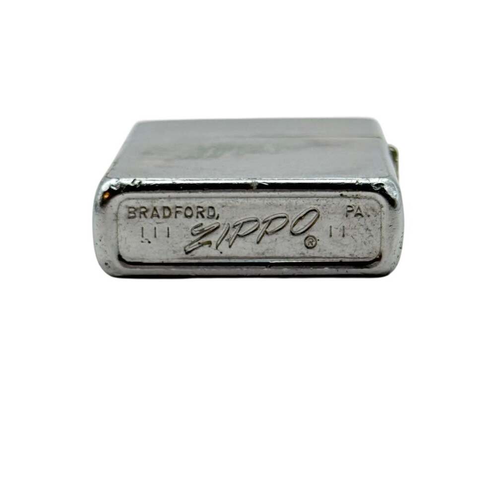 1969 Zippo Plain Brushed Chrome Regular Size Pocket Lighter Scratched Untested